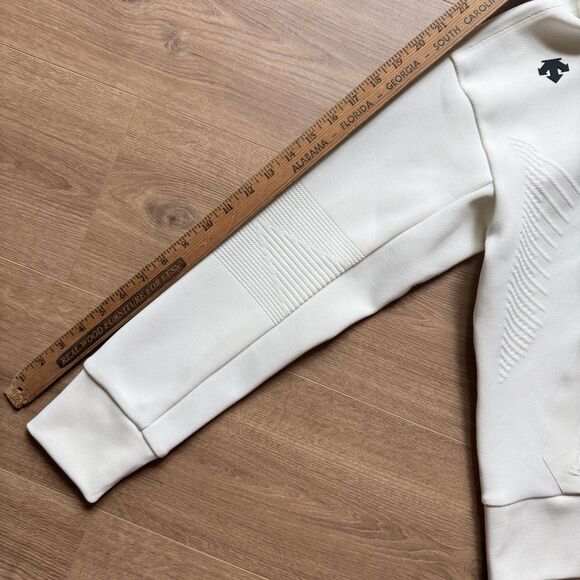 DESCENTE Fusionknit Schematech Technology Hoodie Cream Womens Size 2XS - Picture 9 of 9